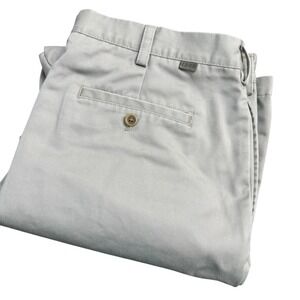IZOD‎ Mens Khaki Chino Pants Flat Front Straight Leg Cotton 40x32
